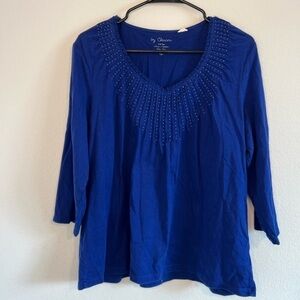 CHICOS Women’s Royal Blue Top Size 3‎